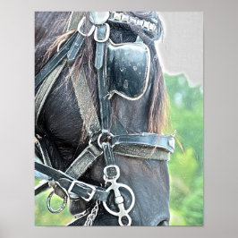 Horse Western Rustic Brown Grönt Land Stil Poster