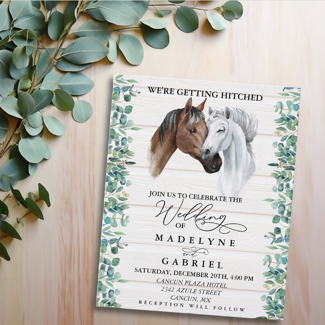 Horse Westernare Bröllop Greenery Wood Rustic (Skapare uppladdad)