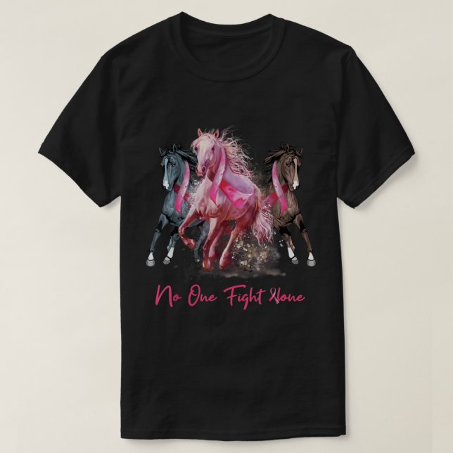 Horse With Breast Cancer Awareness Women  T Shirt (Design framsida)