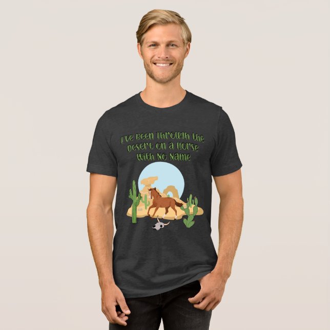 Horse With No Name Men's Bella+Canvas Dark T Shirt (Framsida Full)