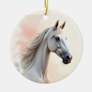Horse Woman Hon är skönhet och Grace Vatten Julgransprydnad Keramik
