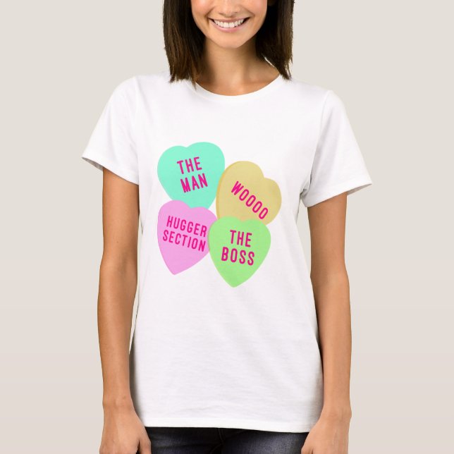 Horse Women Candy Hearts T Shirt (Framsida)
