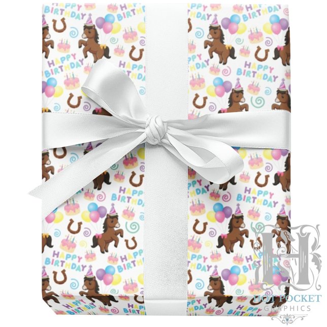 Horse Wrapping Paper in White Presentpapper (Skapare uppladdad)