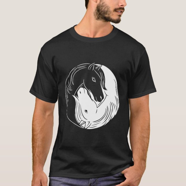 Horse Yin och Yang T Shirt (Framsida)