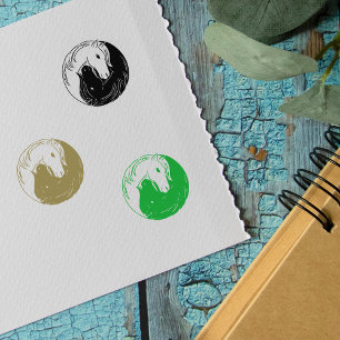Horse Yin Yang Sign Stämpel