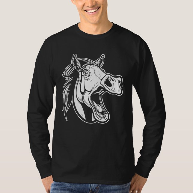 Horseback  Equestrian Horse Riding T Shirt (Framsida)