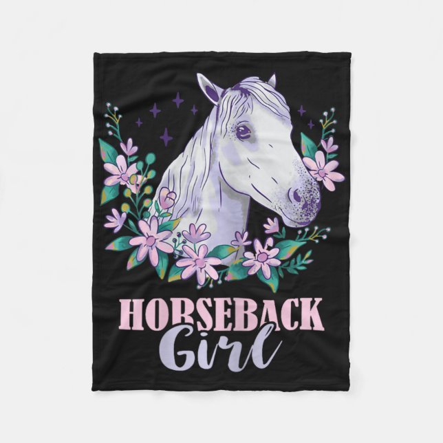 Horseback Girl  Horse Lover Equest Fleecefilt (Framsidan)