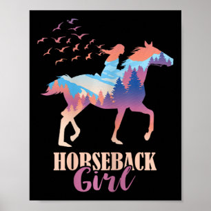 Horseback Girl Horse Tävla Horse Poster