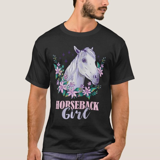 Horseback Girl Horseback Riding Horse Lover Equest T Shirt (Framsida)
