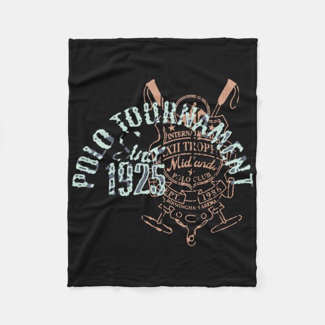 Horseback Polo Riding&amp; Polo Player Equestrian Fleecefilt (Framsidan)