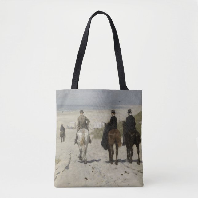 Horseback Ride längs Beach - Fine Art Tygkasse (Framsida)
