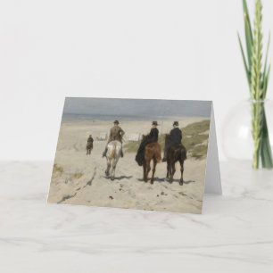 Horseback Ride längs Beach Greeting Card Kort