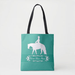 Horseback Rider Cowgirl CUSTOM NAME Tote Bag 2 Tygkasse