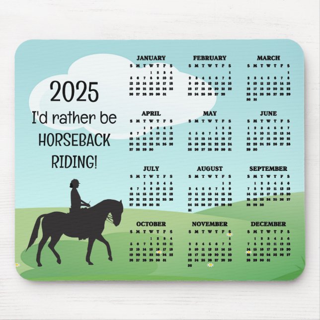 Horseback Riding 2025 Calendar Musmatta (Framsidan)