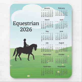 Horseback Riding Design 2026 Calendar Mouse Pad Musmatta