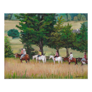 Horseback Tour of Gettysburg Battlefield Art Photo Fototryck