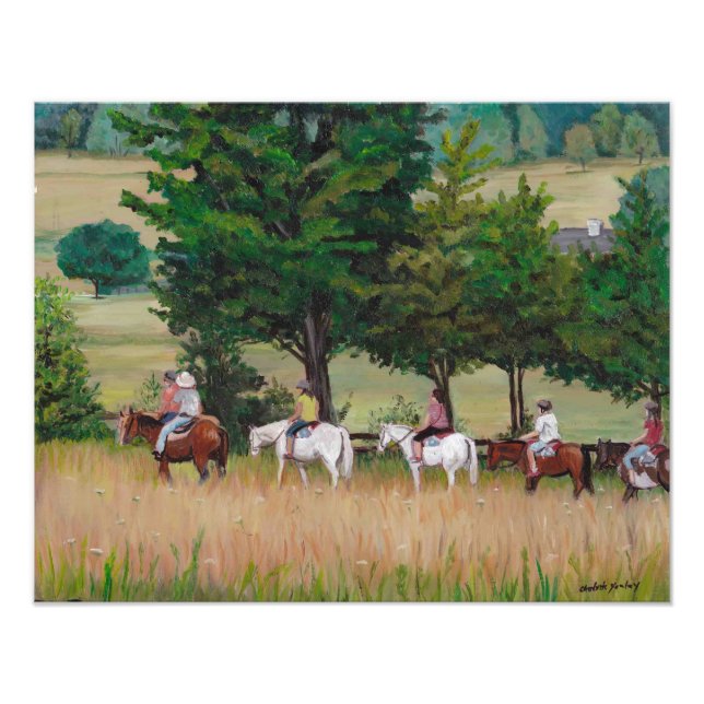 Horseback Tour of Gettysburg Battlefield Art Photo Fototryck (Framsidan)