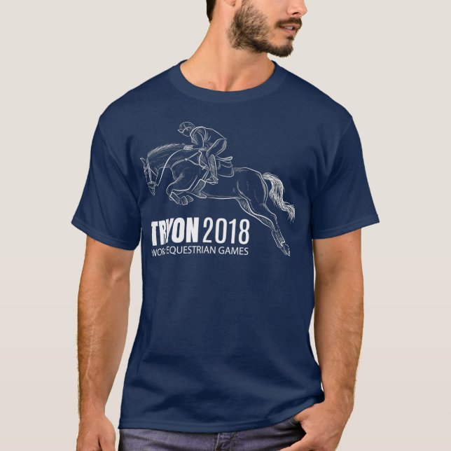 Horseback Tryon Internationell World Equestrian T Shirt (Framsida)
