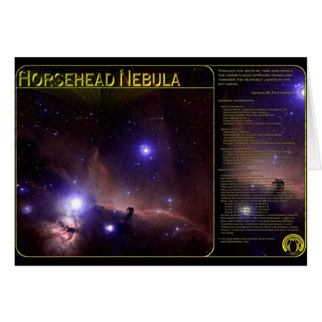 Horsehead Nebula-Kort Hälsningskort (Framsidan Horizontal)