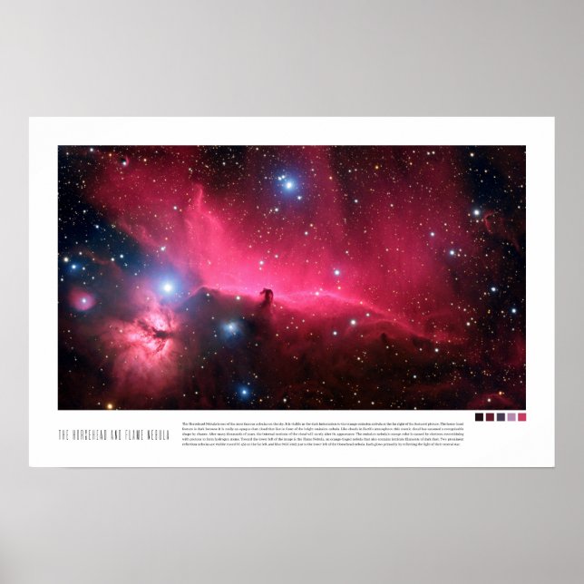 Horsehead och Flame Nebula (Barnard 33) Poster (Framsidan)