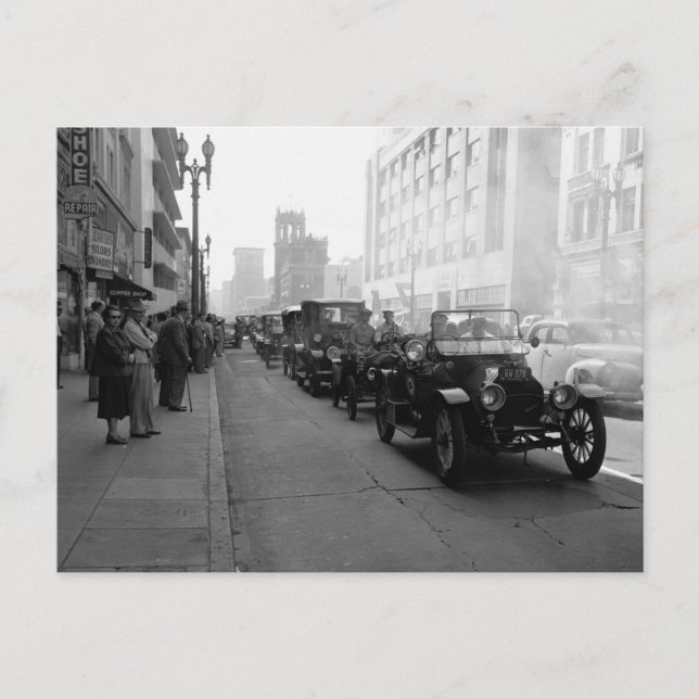 Horseless Carriage Parad, Los Angeles, 1951 Vykort (Framsida)