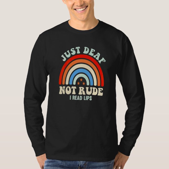 Hörselnedsatt döv asl teckenspråk bara döv  t shirt (Framsida)