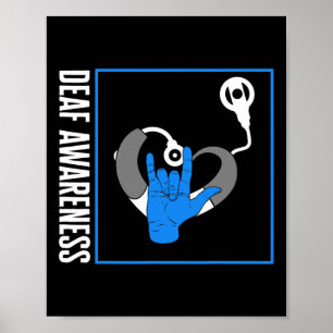 Hörselnedsättning Medvetenhet Döv Cochleaimplantat Poster
