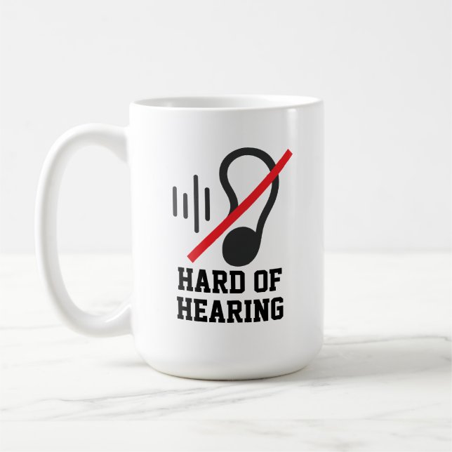 Hörselskadad Enkel Design Kaffemugg (Vänster)