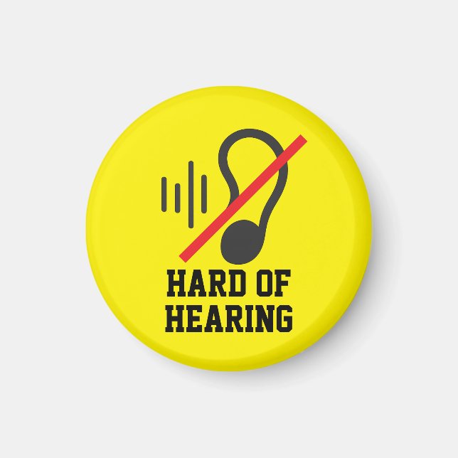 Hörselskadad Enkel Design Magnet (Framsidan)