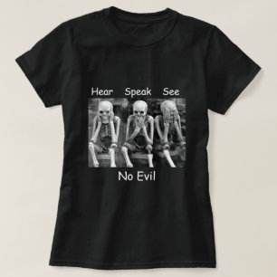 Hörselspråk Se inga onda Skeletons T-Shirt