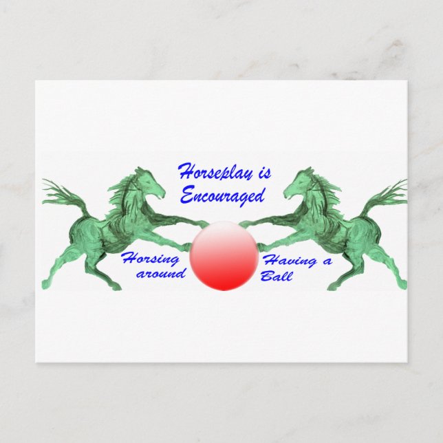 Horseplay uppmuntras vykort (Framsida)