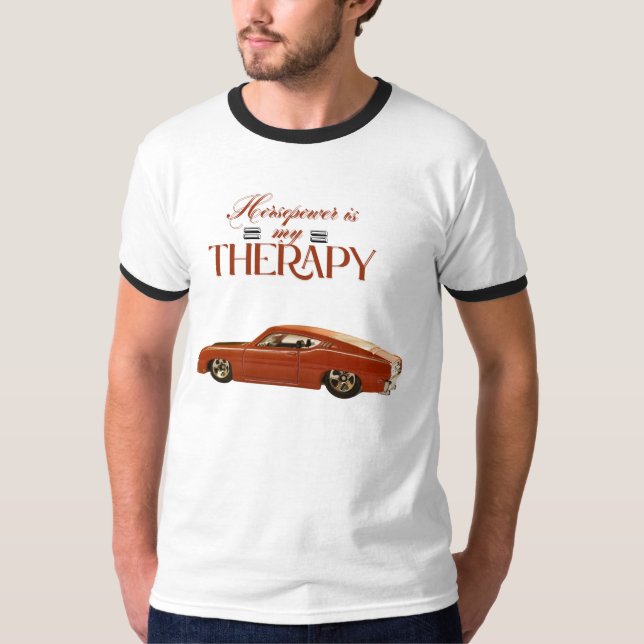 Horsepower är min terapi T-Shirt - Lungbil (Framsida)