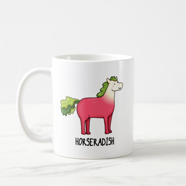 Horseradish Funny Horse Pun Kaffemugg (Vänster)
