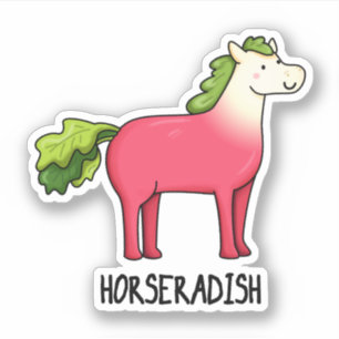 Horseradish Funny Horse Pun Klistermärken
