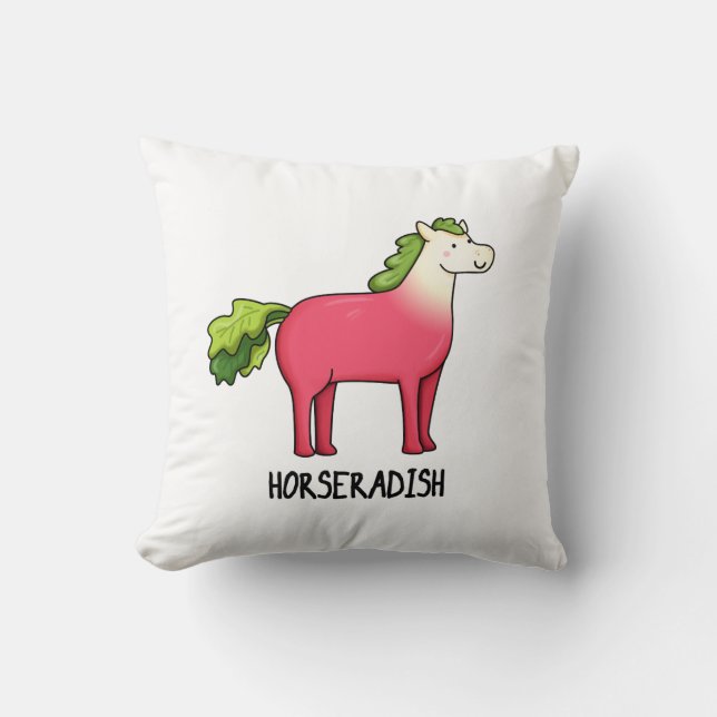 Horseradish Funny Horse Pun Kudde (Framsida)