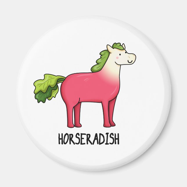 Horseradish Funny Horse Pun Magnet (Framsidan)