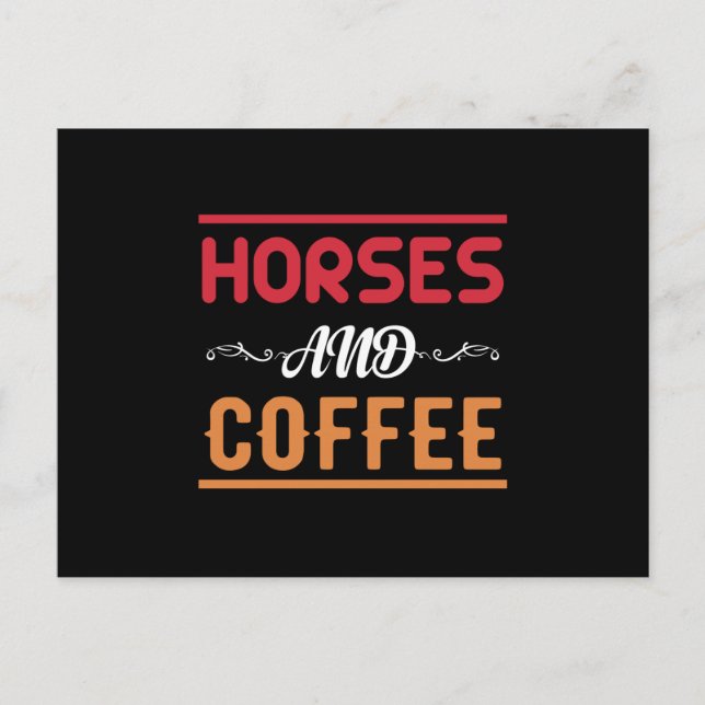 Horses And Coffee Vykort (Framsida)