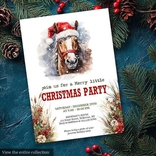 Horses and lassos Christmas party printable invite Inbjudningar (Horses and lassos Christmas party printable invite)