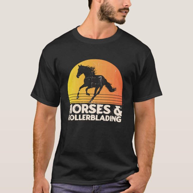 Horses And Rollerblading T Shirt (Framsida)