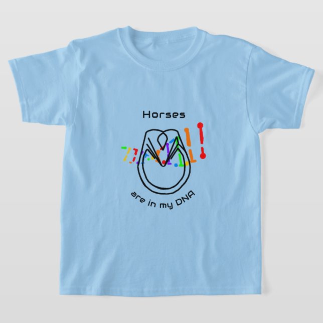 Horses Are In My DNA Unisex Kids T-Shirt (Laydown)