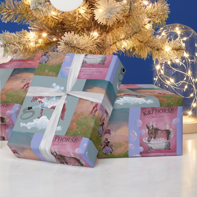 horses bathing presentpapper (Helgdagar)