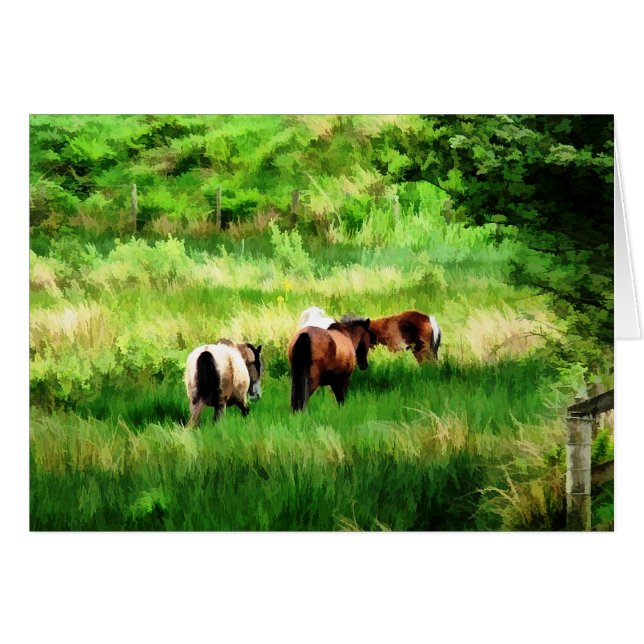 HORSES CARD HÄLSNINGSKORT (Framsidan Horizontal)