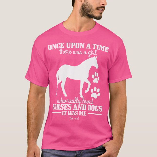 Horses Dogs Funny Horse Riding Horse Girl T Shirt (Framsida)