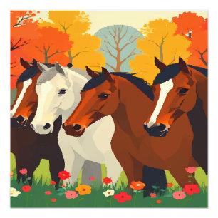 HORSES-FAMILJ. FOTOTRYCK