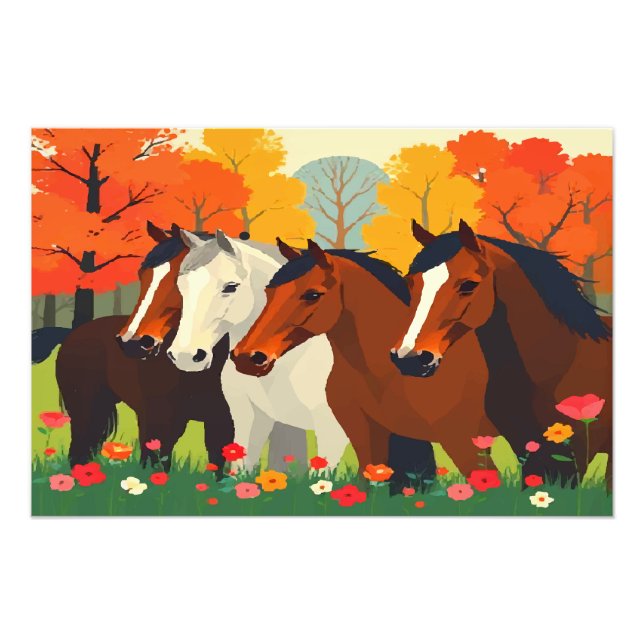 HORSES-FAMILJ. FOTOTRYCK (Framsidan)