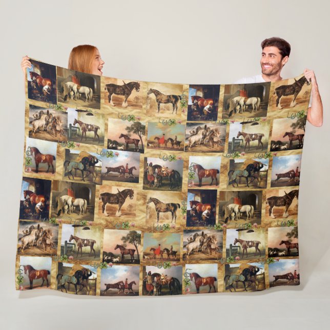 HORSES FINE ART PAINTINGS PARCHMENT,HORSE SHOES FLEECEFILT (På plats)