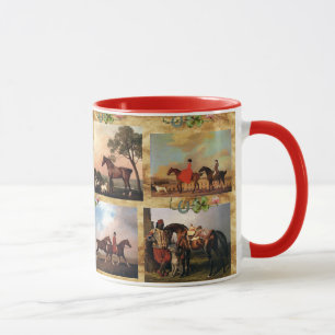HORSES FINE ART PAINTINGS PARCHMENT,HORSE SHOES MUGG