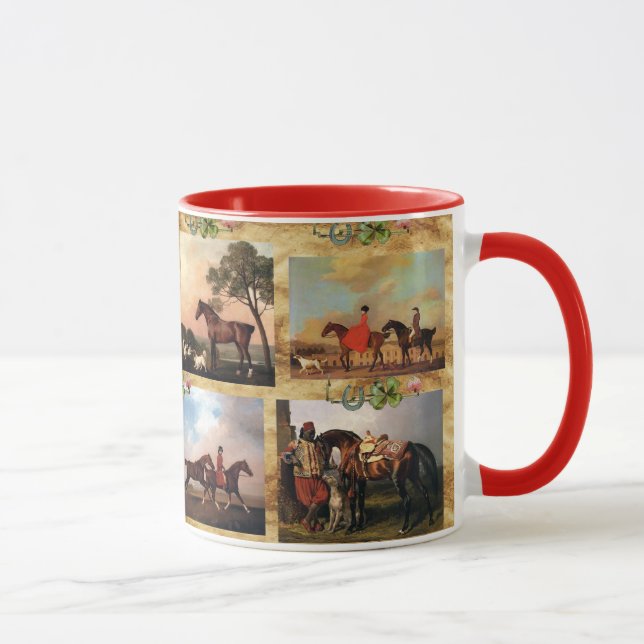 HORSES FINE ART PAINTINGS PARCHMENT,HORSE SHOES MUGG (Höger)