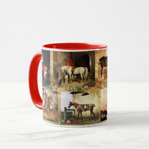 HORSES FINE ART PAINTINGS PARCHMENT,HORSE SHOES MUGG