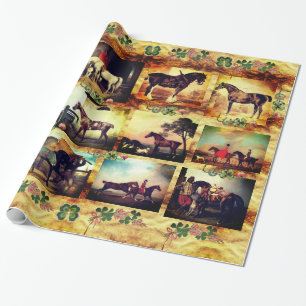 HORSES FINE ART PINTINGS,HORSE SHOES PARCHMENT PRESENTPAPPER